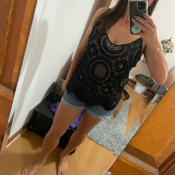 INC Black Lace Spaghetti Strap Top - Picture 8 of 8